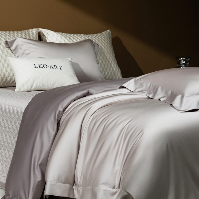 91家纺网 家纺一手货源 找家纺 涞澳家纺 2025新款80天丝棉磨毛床盖压线款四件套-星河入梦 星河入梦-米灰