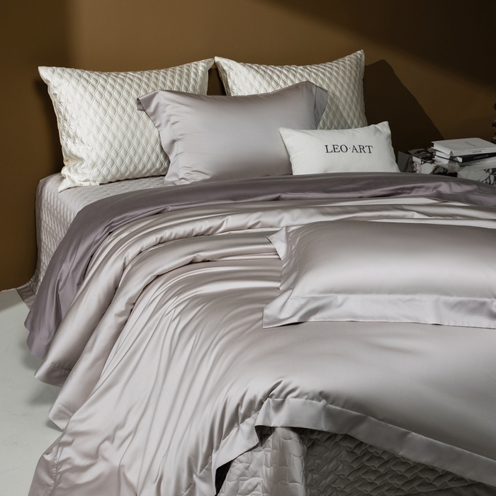 91家纺网 家纺一手货源 找家纺 涞澳家纺 2025新款80天丝棉磨毛床盖压线款四件套-星河入梦 星河入梦-米灰