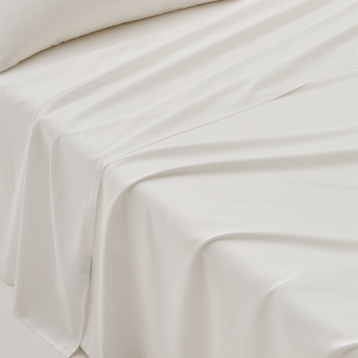 91家纺网 家纺一手货源 找家纺 涞澳家纺 2025新款亲肤舒适80S天丝棉分体（无衬系列）床单单品床单单件床单 80天丝棉-莹白