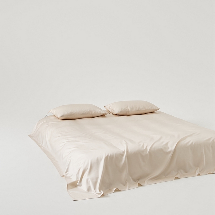 91家纺网 家纺一手货源 找家纺 涞澳家纺 2025新款亲肤舒适80S天丝棉分体（无衬系列）床单单品床单单件床单 80天丝棉-香槟灰