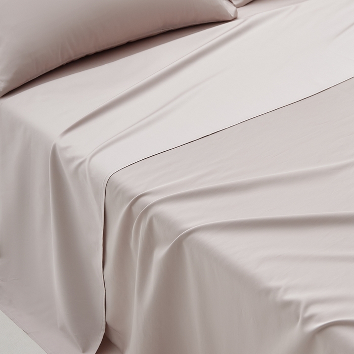 91家纺网 家纺一手货源 找家纺 涞澳家纺 2025新款亲肤舒适80S天丝棉分体（无衬系列）床单单品床单单件床单 80天丝棉-米灰