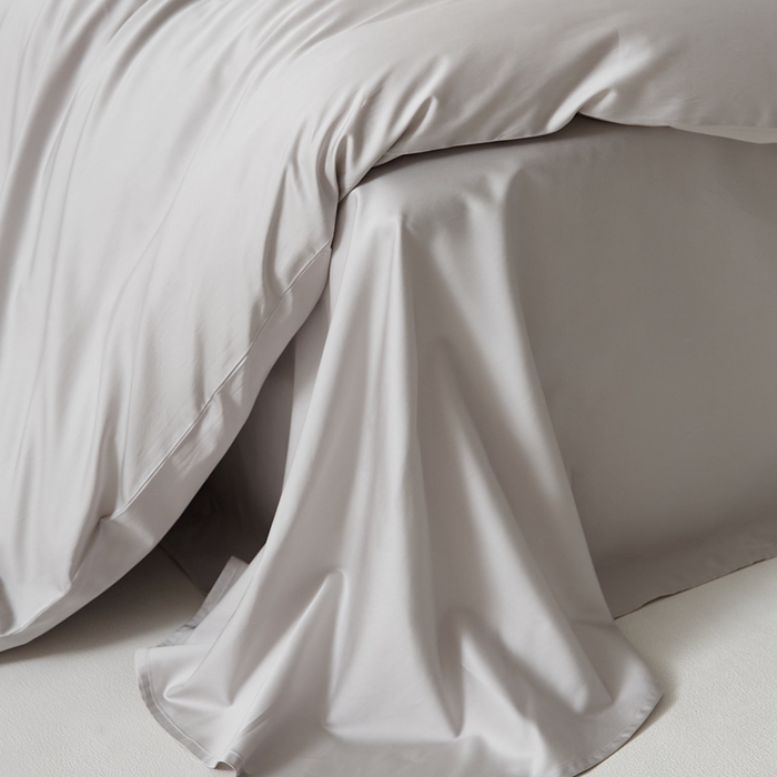 91家纺网 家纺一手货源 找家纺 涞澳家纺 2025新款亲肤舒适80S天丝棉分体（无衬系列）床单单品床单单件床单 80天丝棉-纯净灰