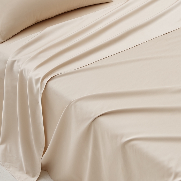 91家纺网 家纺一手货源 找家纺 涞澳家纺 2025新款亲肤舒适80S天丝棉分体（无衬系列）床单单品床单单件床单 80天丝棉-香槟灰