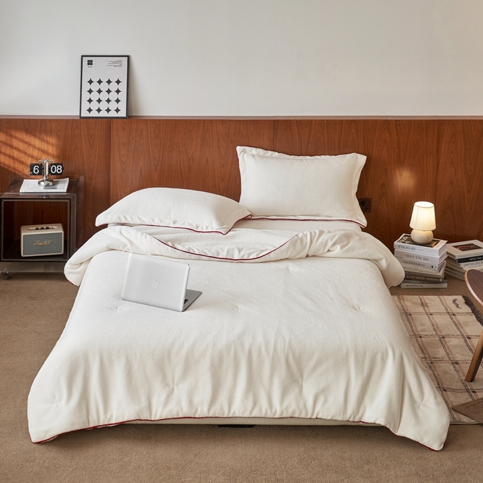 91家纺网 家纺一手货源 找家纺 涞澳家纺 2025新款亲肤舒适毛巾绒懒人被被子被芯 毛巾绒懒人被-白