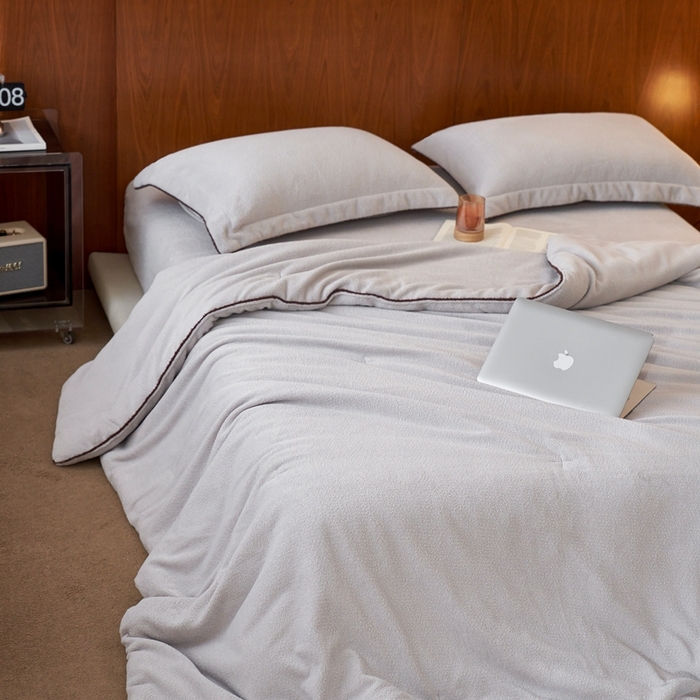 91家纺网 家纺一手货源 找家纺 涞澳家纺 2025新款亲肤舒适毛巾绒懒人被被子被芯 毛巾绒懒人被-灰