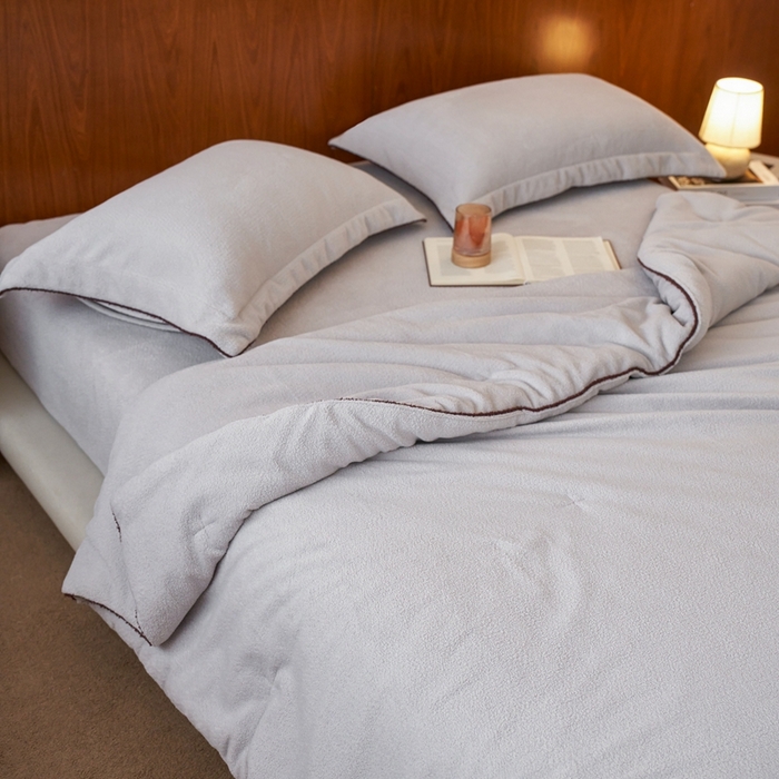 91家纺网 家纺一手货源 找家纺 涞澳家纺 2025新款亲肤舒适毛巾绒懒人被被子被芯 毛巾绒懒人被-灰