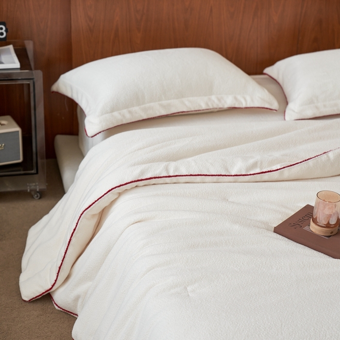 91家纺网 家纺一手货源 找家纺 涞澳家纺 2025新款亲肤舒适毛巾绒懒人被被子被芯 毛巾绒懒人被-白