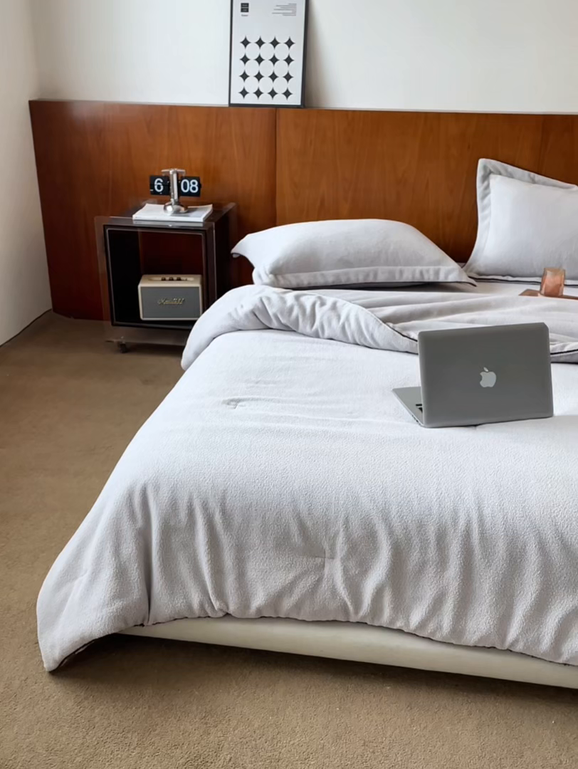 91家纺网 家纺一手货源 找家纺 涞澳家纺 2025新款亲肤舒适毛巾绒懒人被被子被芯 毛巾绒懒人被-灰