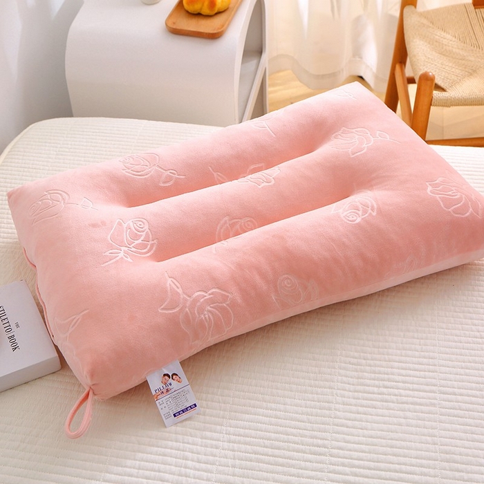 木子晗 2025新款玫瑰绒定型枕头枕芯 粉色