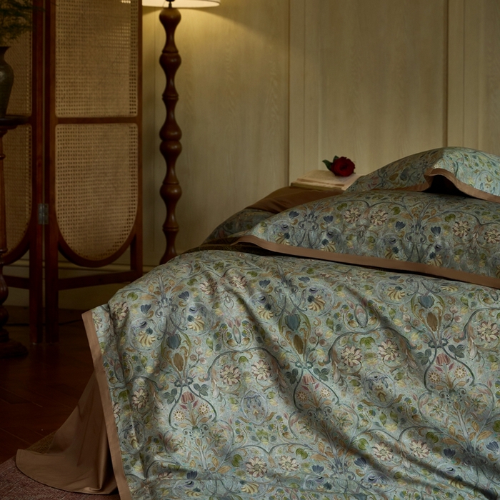 91家纺网 家纺一手货源 找家纺 涞澳家纺 2025秋冬新款亲肤舒适全棉纯棉印花四件套 彩茵