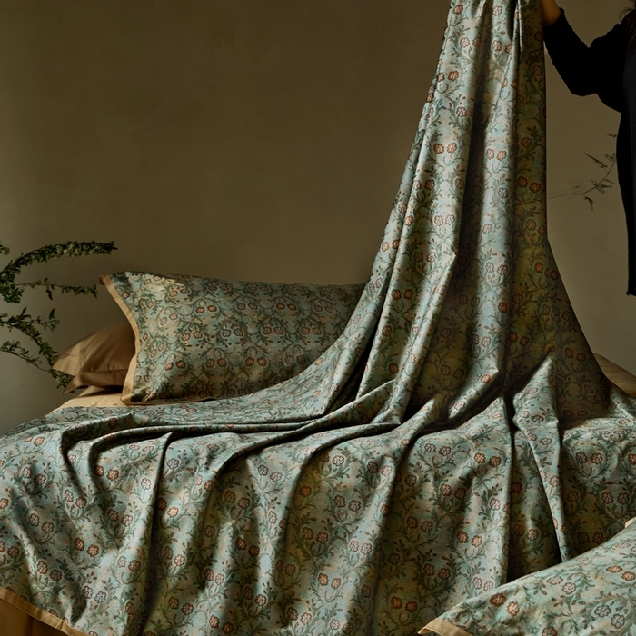 91家纺网 家纺一手货源 找家纺 涞澳家纺 2025秋冬新款亲肤舒适全棉纯棉印花四件套 恬心