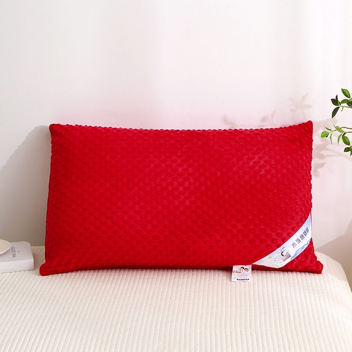 木子晗 2025新款绒豆豆枕头枕芯 红色