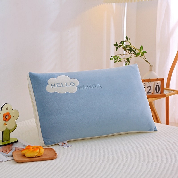 91家纺网 家纺一手货源 找家纺 木子晗 2025新款云朵绒枕头枕芯 蓝色