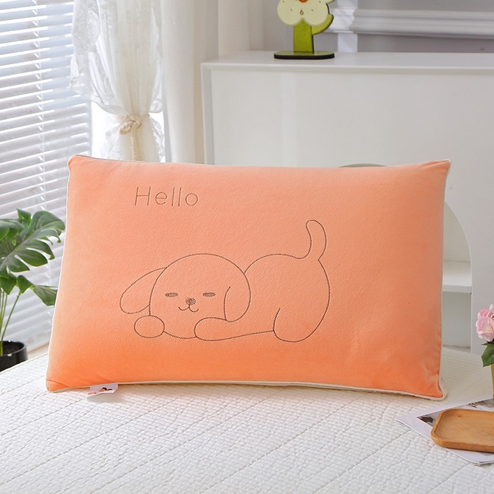 木子晗 2025新款狗绒枕头枕芯 橙色