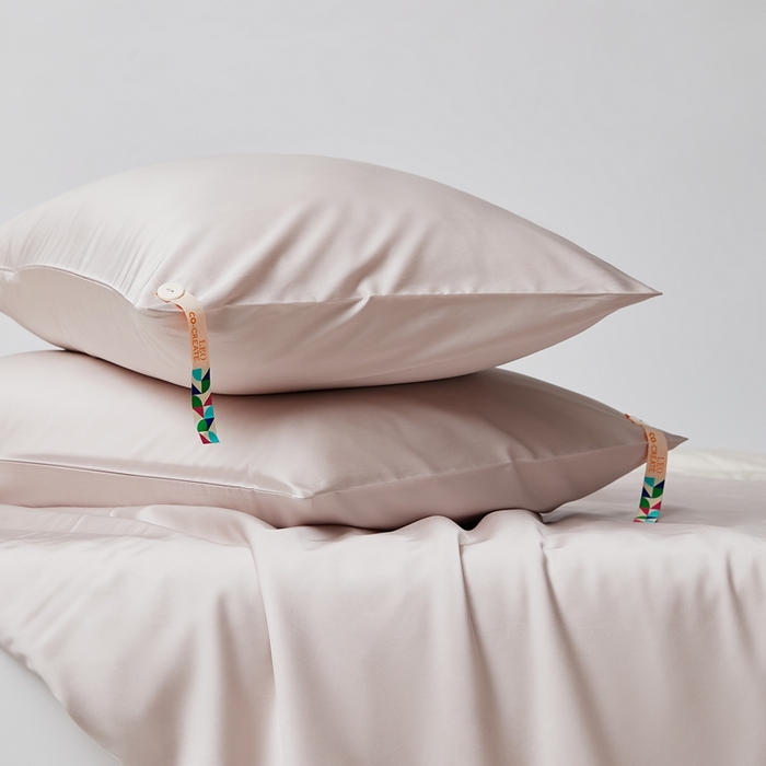 91家纺网 家纺一手货源 找家纺 涞澳家纺 2025新款亲肤舒适80S天丝棉分体（无衬系列）枕套单品枕套单件枕套 80天丝棉-米灰