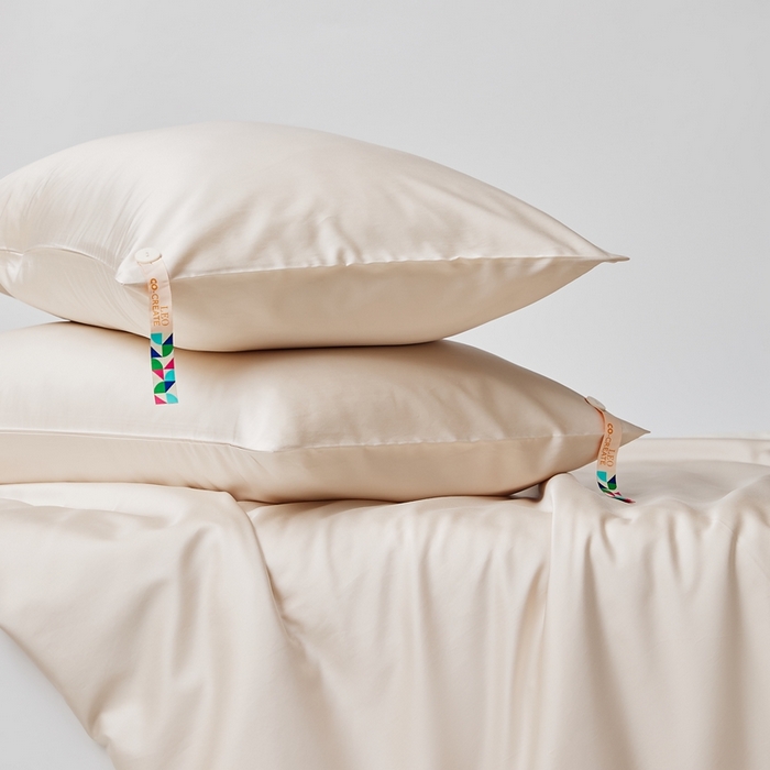 91家纺网 家纺一手货源 找家纺 涞澳家纺 2025新款亲肤舒适80S天丝棉分体（无衬系列）枕套单品枕套单件枕套 80天丝棉-香槟灰