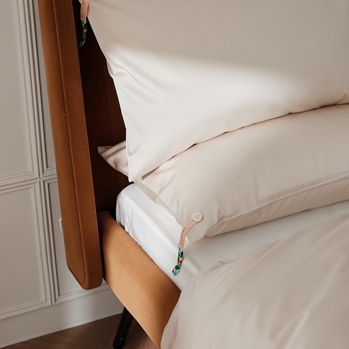 91家纺网 家纺一手货源 找家纺 涞澳家纺 2025新款亲肤舒适80S天丝棉分体（无衬系列）枕套单品枕套单件枕套 80天丝棉-香槟灰