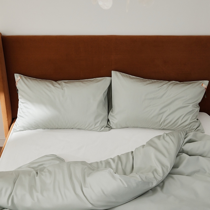 91家纺网 家纺一手货源 找家纺 涞澳家纺 2025新款亲肤舒适80S天丝棉分体（无衬系列）枕套单品枕套单件枕套 80天丝棉-青豆绿