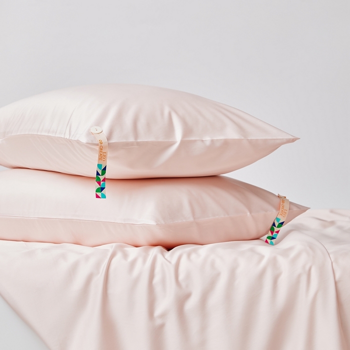 91家纺网 家纺一手货源 找家纺 涞澳家纺 2025新款亲肤舒适80S天丝棉分体（无衬系列）枕套单品枕套单件枕套 80天丝棉-香草粉