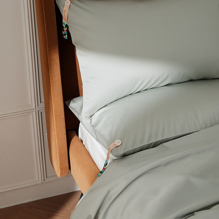 91家纺网 家纺一手货源 找家纺 涞澳家纺 2025新款亲肤舒适80S天丝棉分体（无衬系列）枕套单品枕套单件枕套 80天丝棉-青豆绿