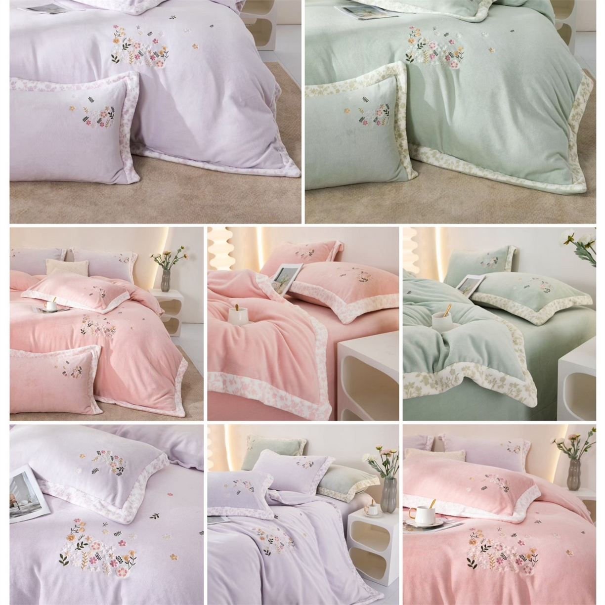 玖琳家纺 2025新款双面240克全消牛奶绒铂金牛奶绒四件套-漫影系列 组合图