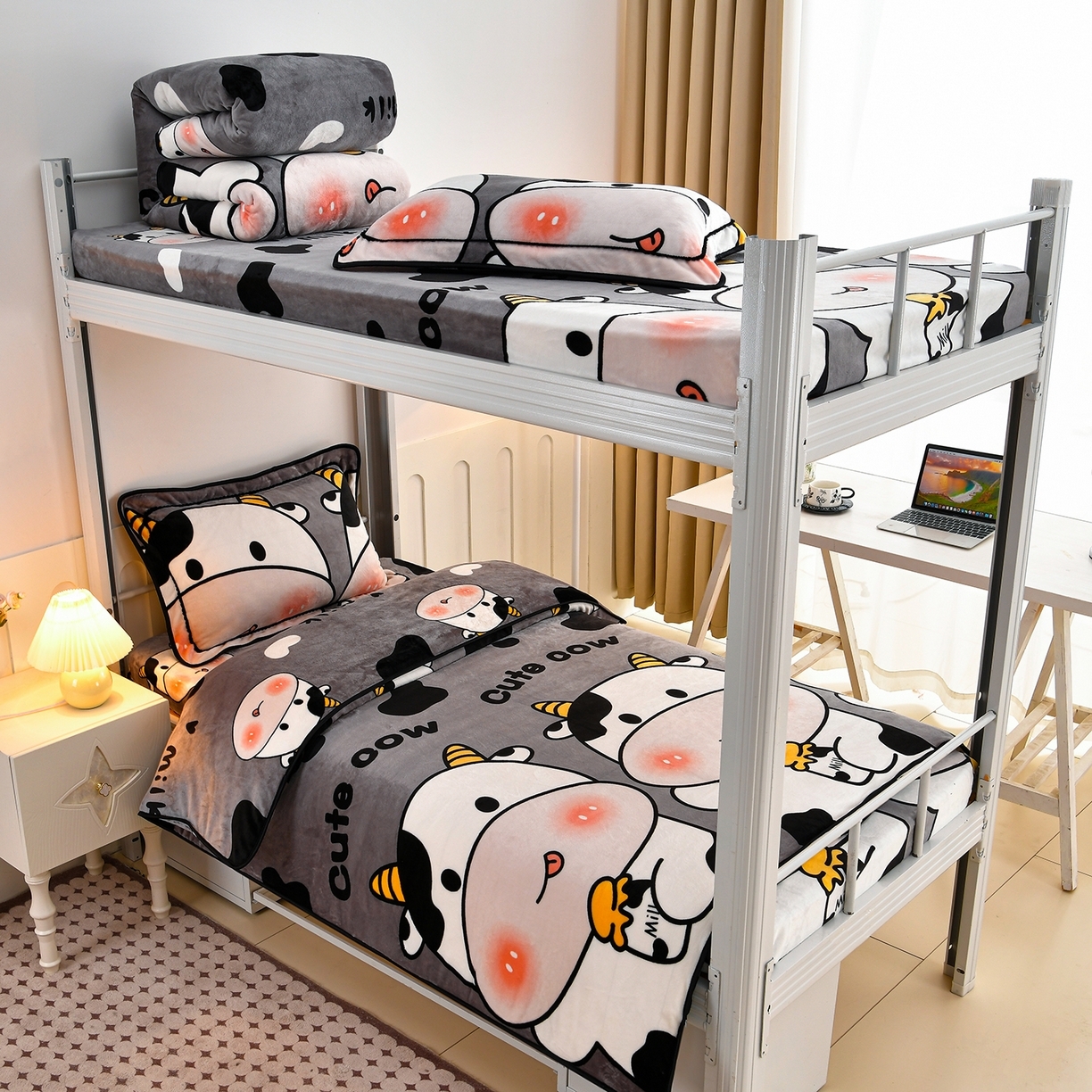 91家纺网 家纺一手货源 找家纺 （总）硕喜 2025新款学生宿舍床系列牛奶绒学生三件套