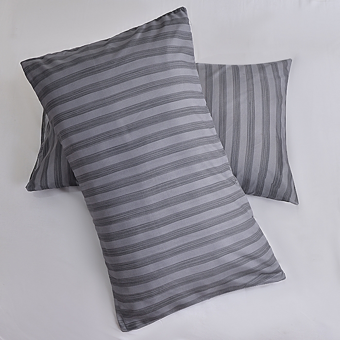 91家纺网 家纺一手货源 找家纺 柏钧家纺 2025新款跨境外贸日式无印风单层条纹单品床笠 灰