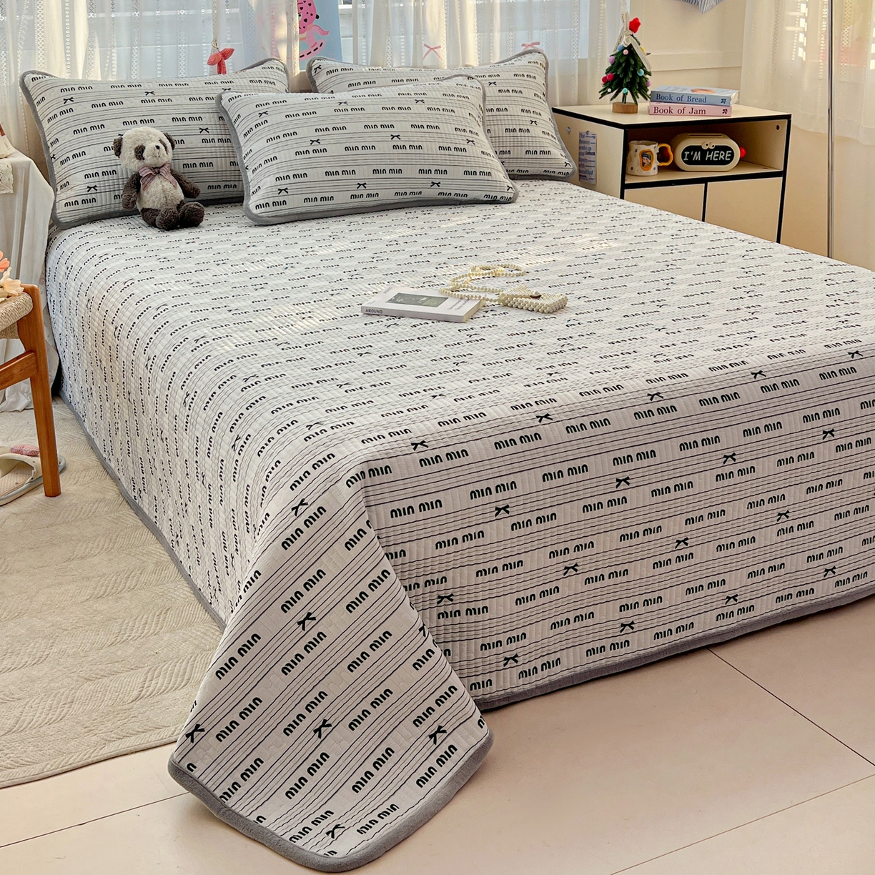 91家纺网 家纺一手货源 找家纺 （总）恒尚居 2025新款双层纱牛奶绒床盖双面两用夹棉床单床垫-秋冬款 四季通用