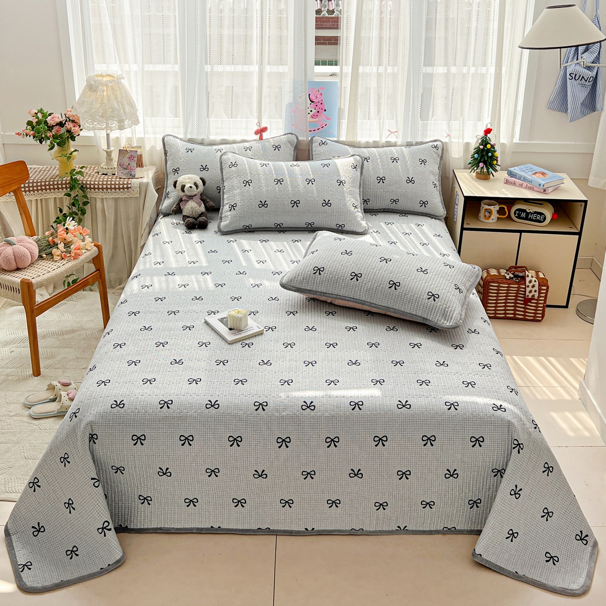 91家纺网 家纺一手货源 找家纺 （总）恒尚居 2025新款双层纱牛奶绒床盖双面两用夹棉床单床垫-秋冬款 四季通用