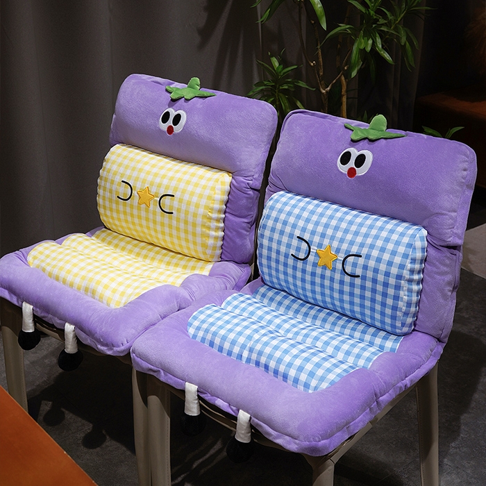 91家纺网 家纺一手货源 找家纺 （总）仟亿莱 2025新款大眼茄子护腰连体坐垫