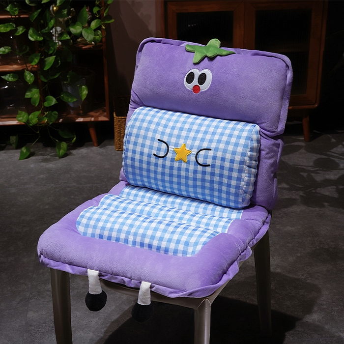 91家纺网 家纺一手货源 找家纺 （总）仟亿莱 2025新款大眼茄子护腰连体坐垫