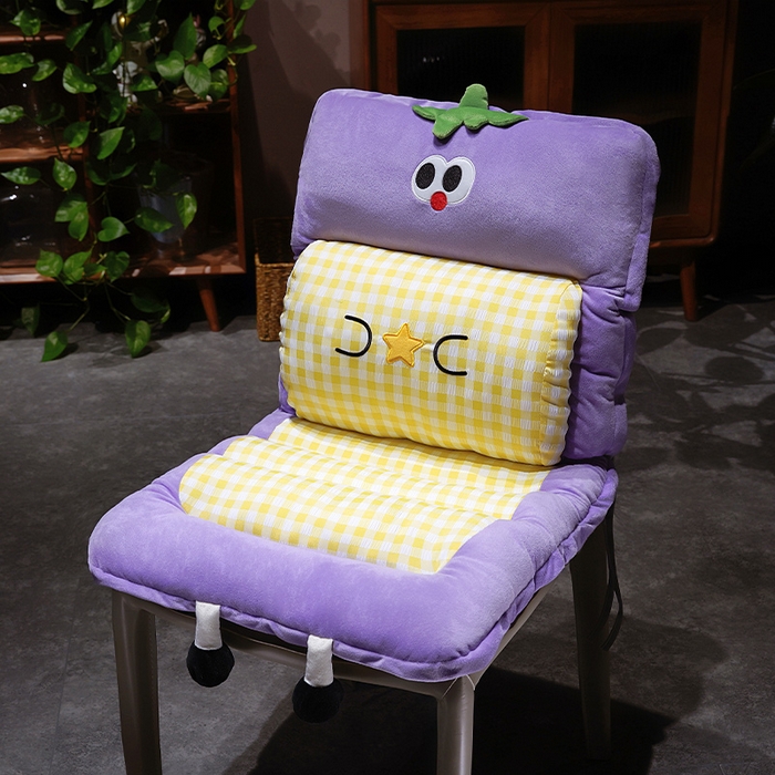 91家纺网 家纺一手货源 找家纺 （总）仟亿莱 2025新款大眼茄子护腰连体坐垫