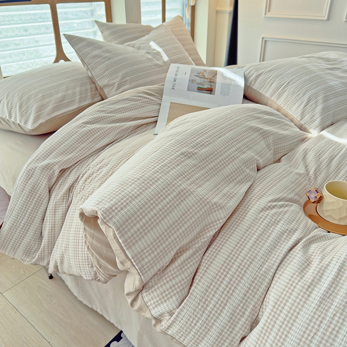 91家纺网 家纺一手货源 找家纺 （总）全美家居 2025新款全棉纯棉色织提花水洗四件套