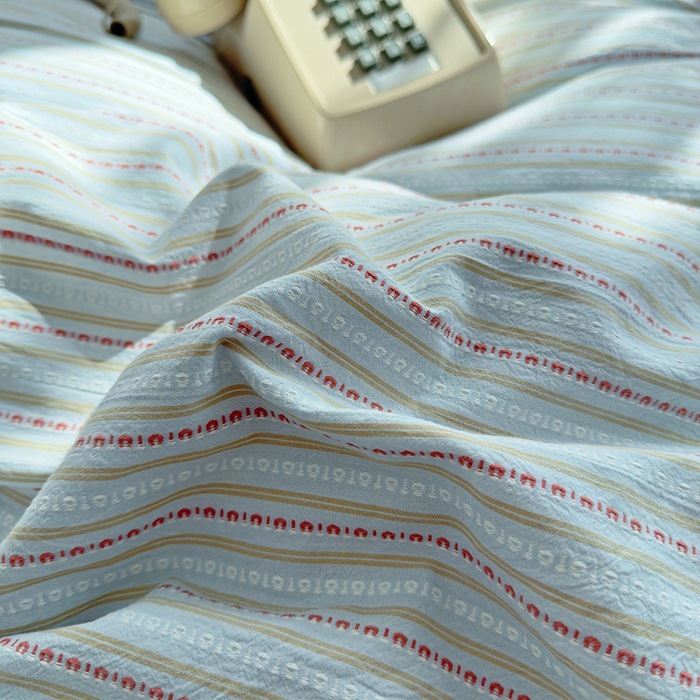 91家纺网 家纺一手货源 找家纺 全美家居 2025新款全棉纯棉色织提花水洗四件套 浅绯绮梦