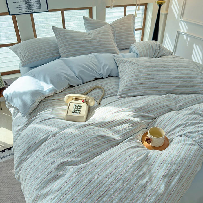 全美家居 2025新款全棉纯棉色织提花水洗四件套 浅绯绮梦