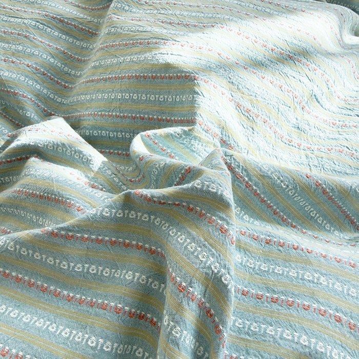 91家纺网 家纺一手货源 找家纺 全美家居 2025新款全棉纯棉色织提花水洗四件套 浅霭雅眠