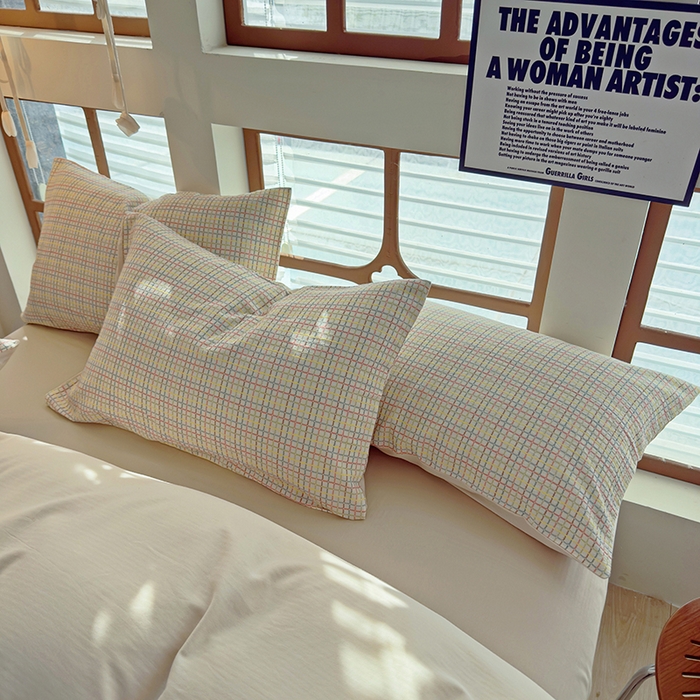 91家纺网 家纺一手货源 找家纺 全美家居 2025新款全棉纯棉色织提花水洗四件套 彩虹漾