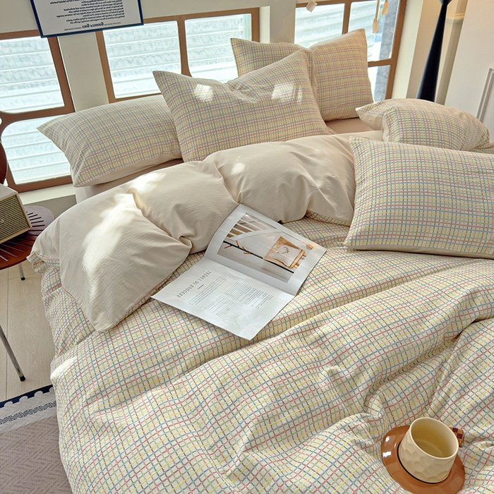 全美家居 2025新款全棉纯棉色织提花水洗四件套 彩虹漾