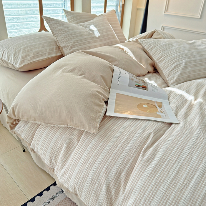 91家纺网 家纺一手货源 找家纺 全美家居 2025新款全棉纯棉色织提花水洗四件套 铂尔曼