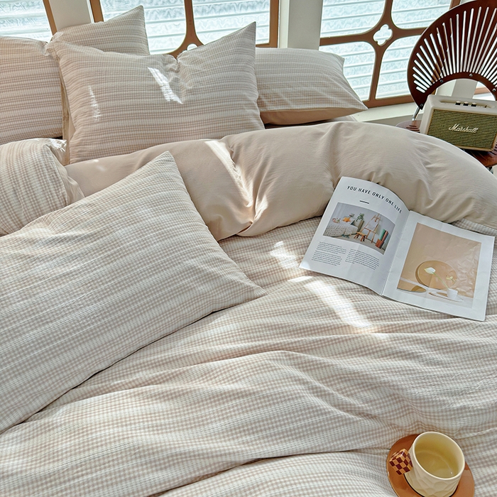 91家纺网 家纺一手货源 找家纺 全美家居 2025新款全棉纯棉色织提花水洗四件套 铂尔曼