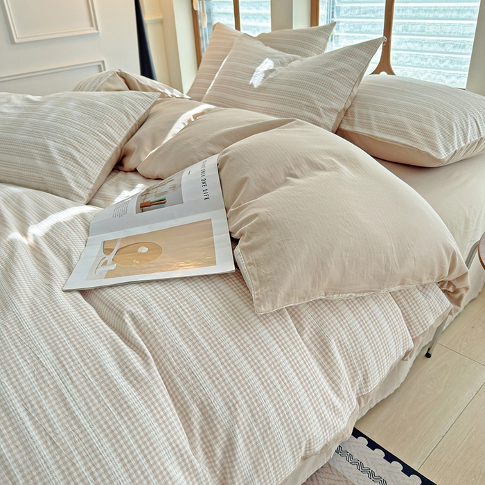 91家纺网 家纺一手货源 找家纺 全美家居 2025新款全棉纯棉色织提花水洗四件套 铂尔曼