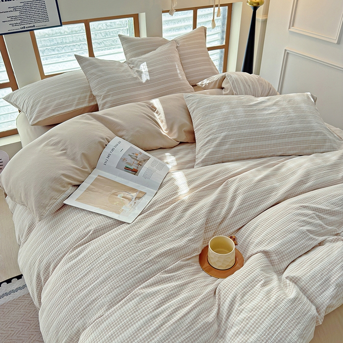 全美家居 2025新款全棉纯棉色织提花水洗四件套 铂尔曼