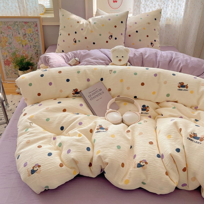 91家纺网 家纺一手货源 找家纺 （总）贝扬思家纺 2025新款亲肤舒适甄选三层纱印花套件系列四件套