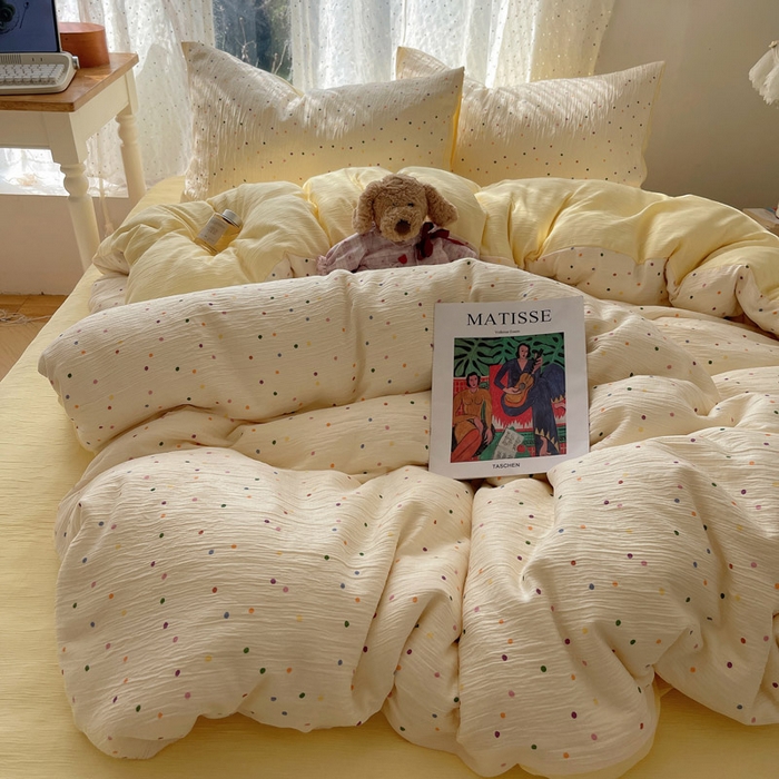 91家纺网 家纺一手货源 找家纺 （总）贝扬思家纺 2025新款亲肤舒适甄选三层纱印花套件系列四件套