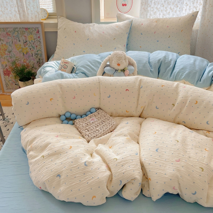 贝扬思家纺 2025新款亲肤舒适甄选三层纱印花套件系列四件套 星月天空