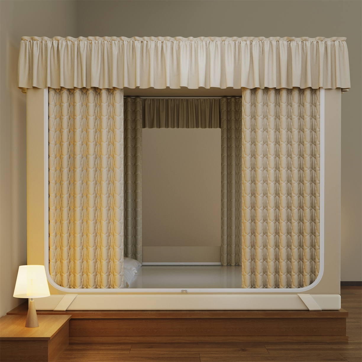 91家纺网 家纺一手货源 找家纺 （总）飞轮海蚊帐 2025新款加厚夹棉遮光防风四季可用蚊帐冬季 保暖 床帘 