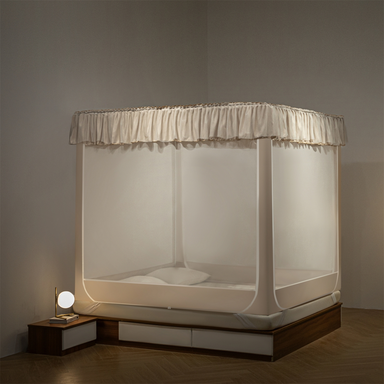 91家纺网 家纺一手货源 找家纺 （总）飞轮海蚊帐 2025新款加厚夹棉遮光防风四季可用蚊帐冬季 保暖 床帘 