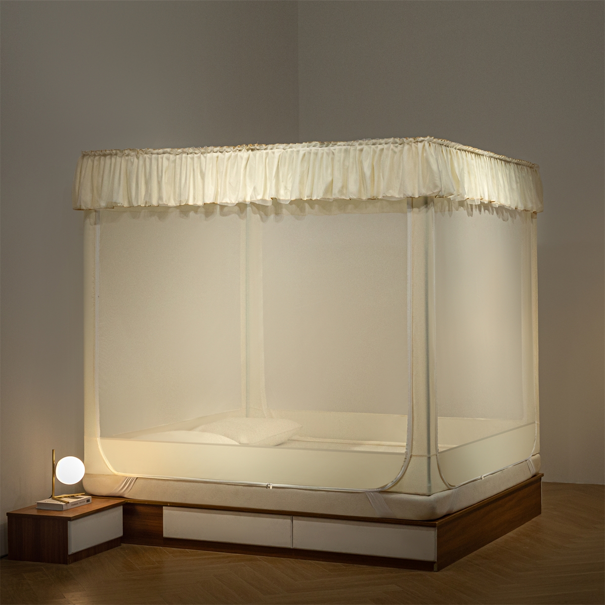 91家纺网 家纺一手货源 找家纺 （总）飞轮海蚊帐 2025新款加厚夹棉遮光防风四季可用蚊帐冬季 保暖 床帘 