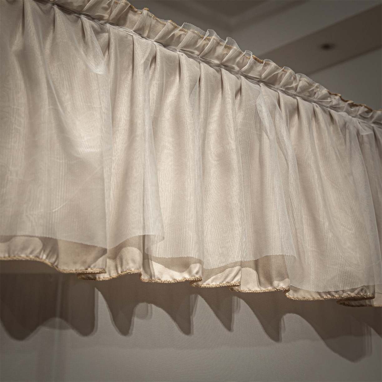 91家纺网 家纺一手货源 找家纺 飞轮海蚊帐 2025新款加厚夹棉遮光防风四季可用蚊帐冬季 保暖 床帘 香槟-无遮光帘