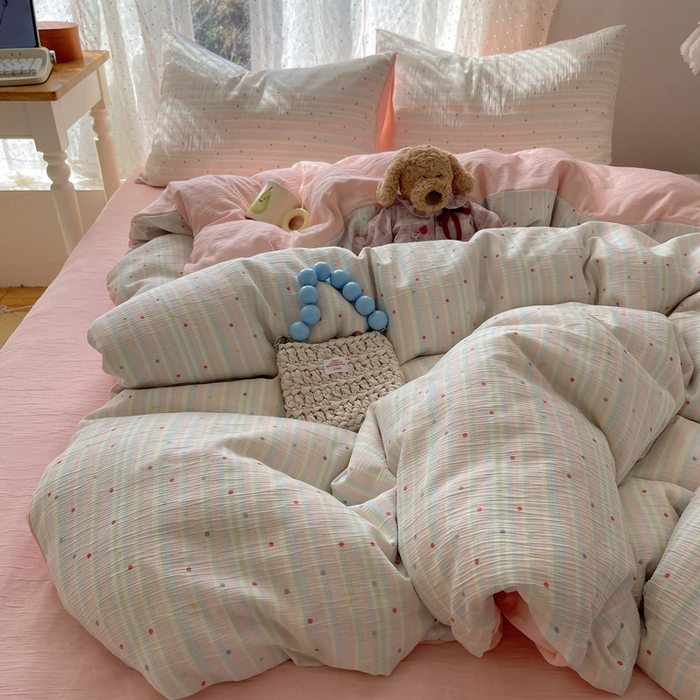 贝扬思家纺 2025新款亲肤舒适甄选三层纱印花套件系列四件套 彩虹世界